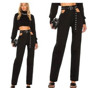 WeWoreWhat Black Straight Leg Jeans